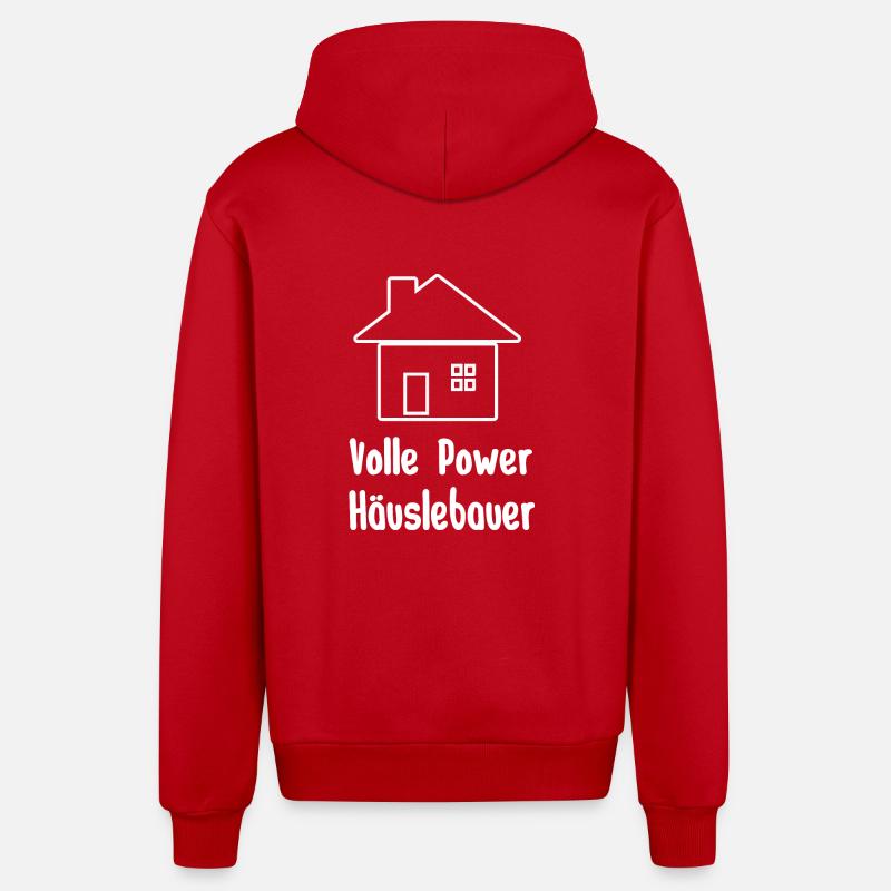 Häuslebauer - Organic Relaxed Kapuzenjacke Made in EU - Rot