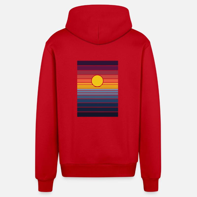 le coucher du soleil - Veste à capuche bio décontractée fabriquée en UE - rouge