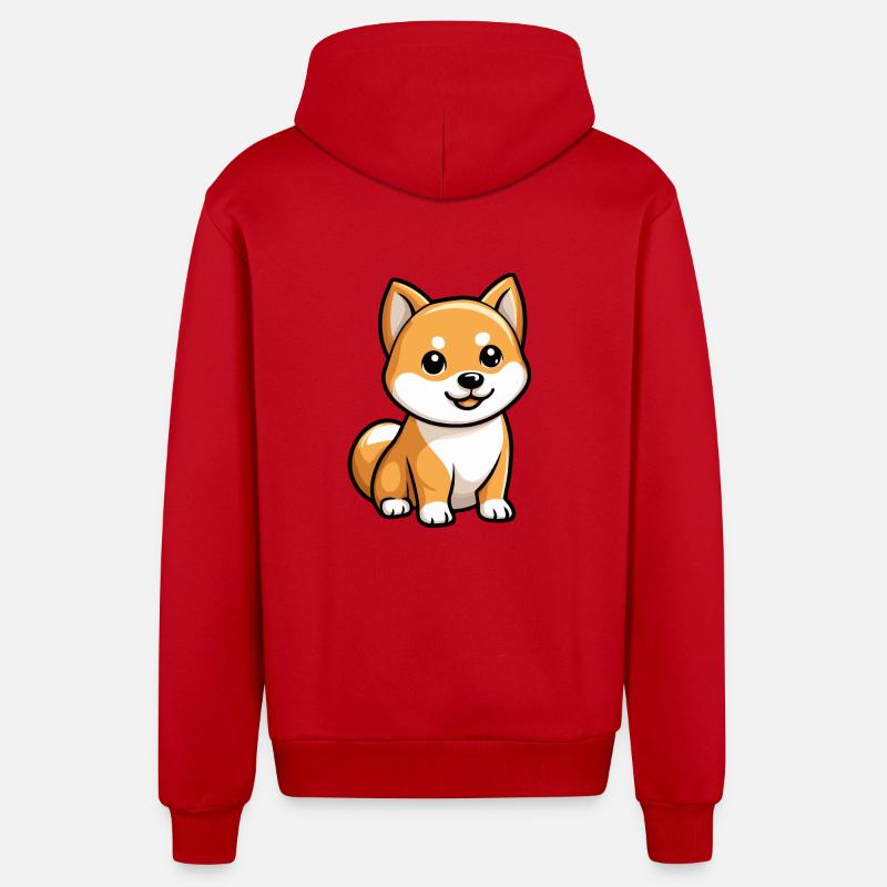 Shiba Inu Chien Comique Bébé - Veste à capuche bio décontractée fabriquée en UE - rouge