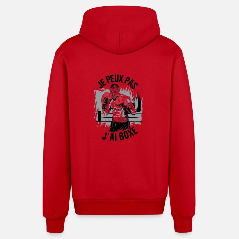Je peux pas j'ai boxe - Veste à capuche bio décontractée fabriquée en UE - rouge