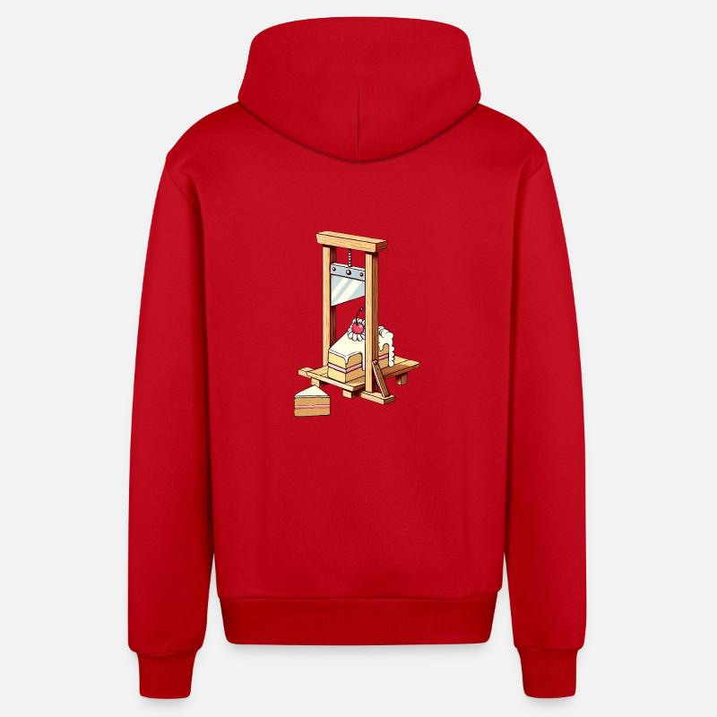 Guillotine « Laissez-les manger du gâteau » - Veste à capuche bio décontractée fabriquée en UE - rouge