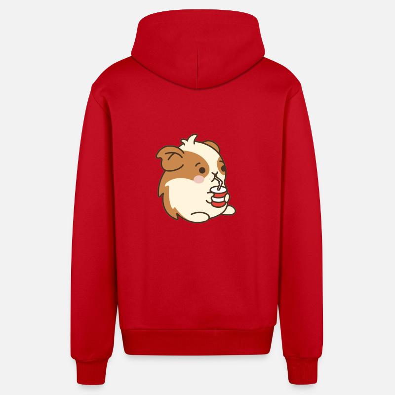 Hamster - Veste à capuche bio décontractée fabriquée en UE - rouge