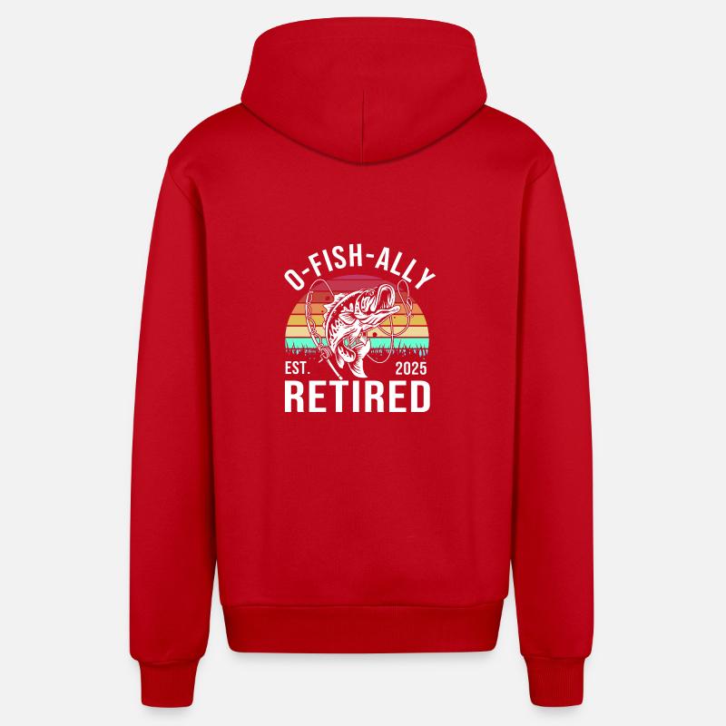 Retraite 2025 Retraité Pension Retraité - Veste à capuche bio décontractée fabriquée en UE - rouge