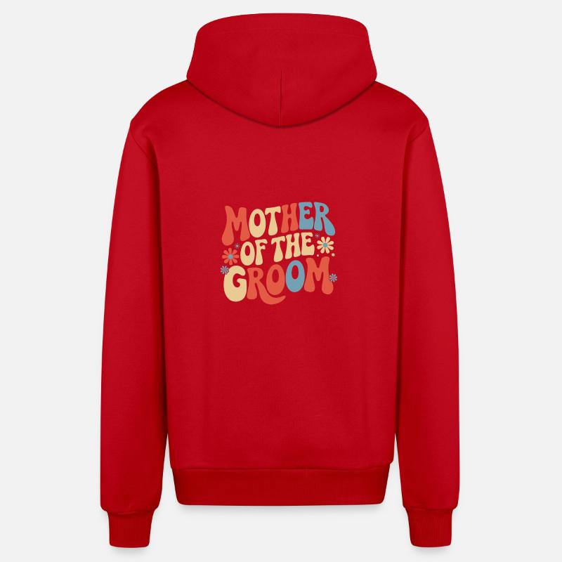 Marié Mariage Mariage - Veste à capuche bio décontractée fabriquée en UE - rouge