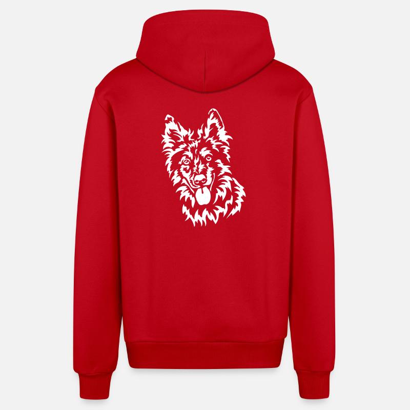 Tête de tigre « Édition Noire » - Veste à capuche bio décontractée fabriquée en UE - rouge
