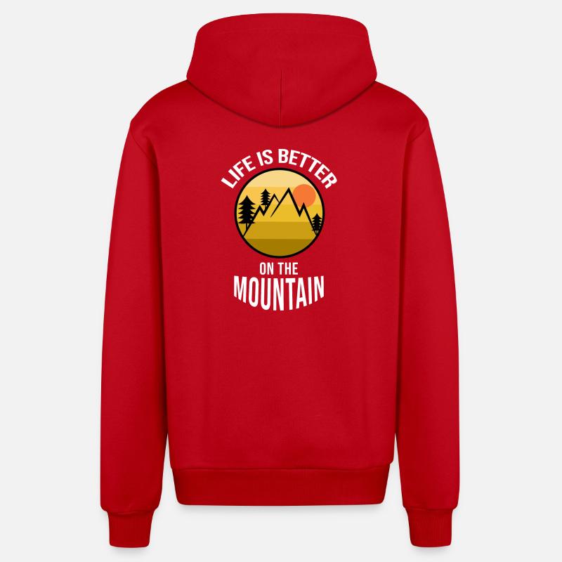 Wanderung Wandern Wanderer Statement Klettersteig - Organic Relaxed Kapuzenjacke Made in EU - Rot