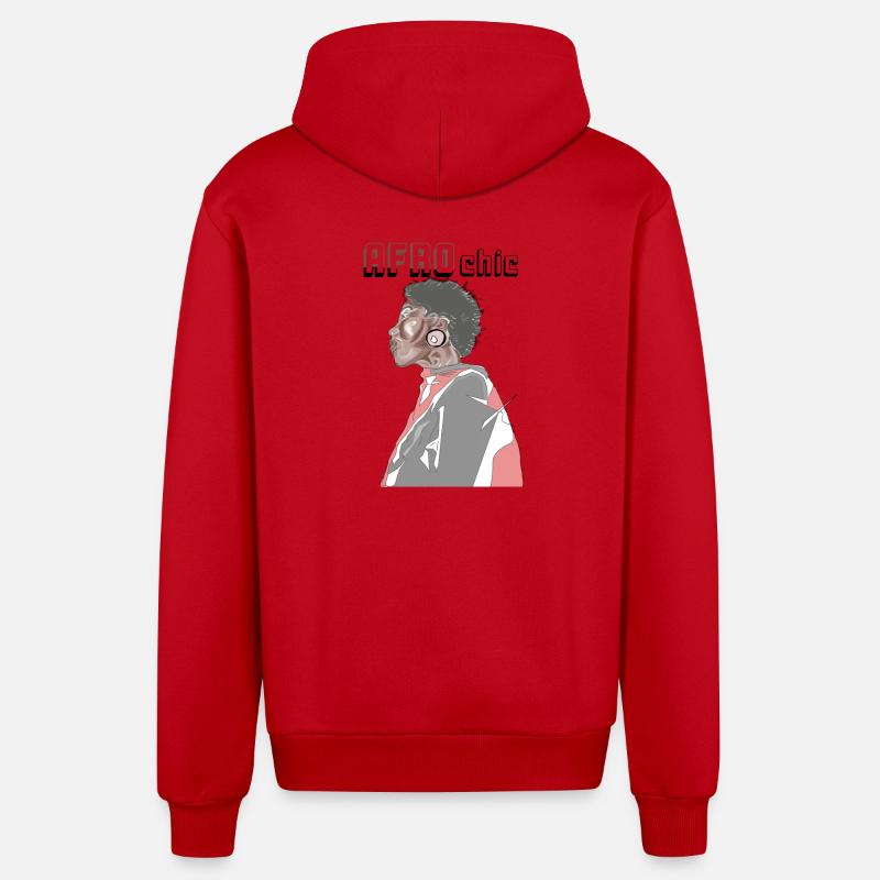 Afro chic - Organic Relaxed Hooded Jacket Made in EU - red