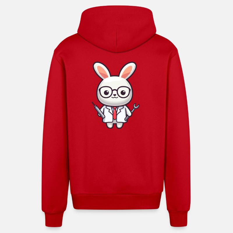 Doktor Bunny: Der Karottenpfleger - Organic Relaxed Kapuzenjacke Made in EU - Rot