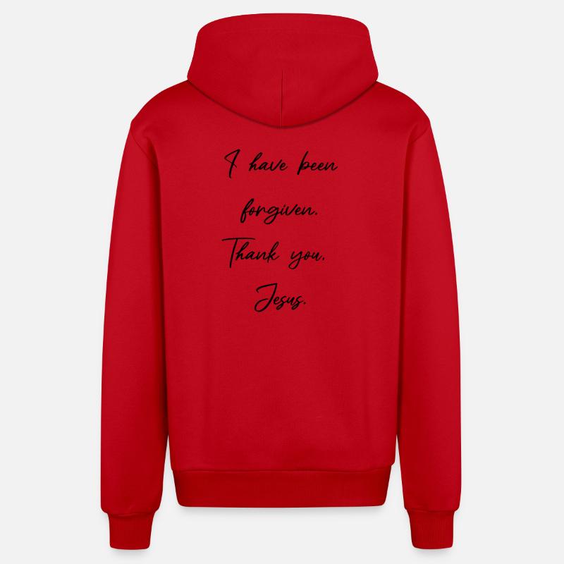 Je suis pardonné - Jésus-Christ a payé - Veste à capuche bio décontractée fabriquée en UE - rouge