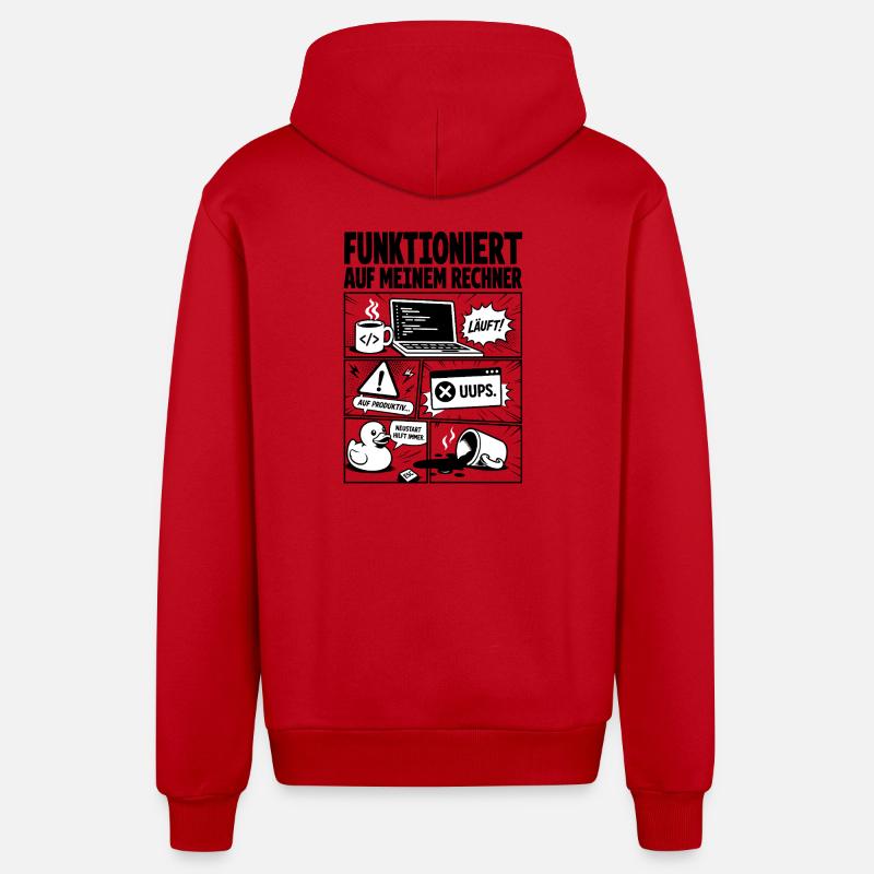 Läuft Coding Comic Design - Organic Relaxed Kapuzenjacke Made in EU - Rot