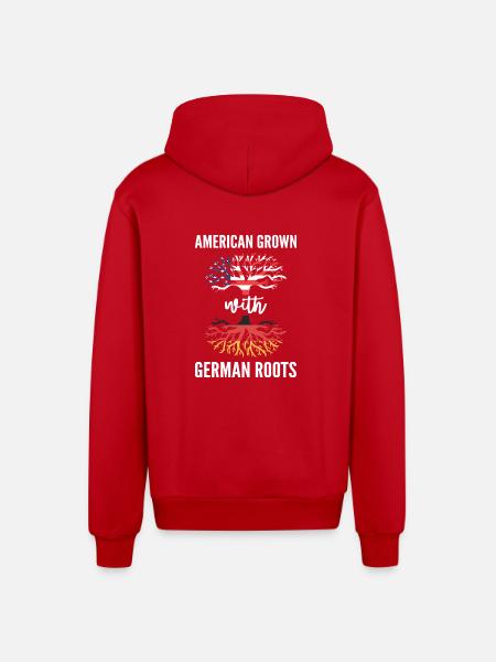 Germany - Organic Relaxed Hooded Jacket Made in EU - red