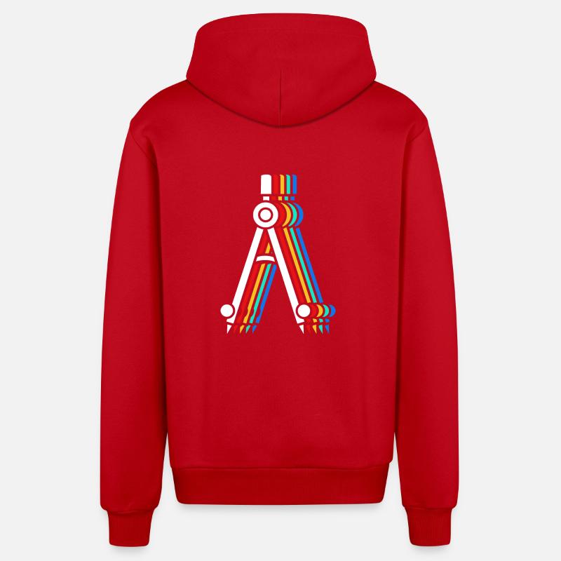 Architecte Architecture - Veste à capuche bio décontractée fabriquée en UE - rouge