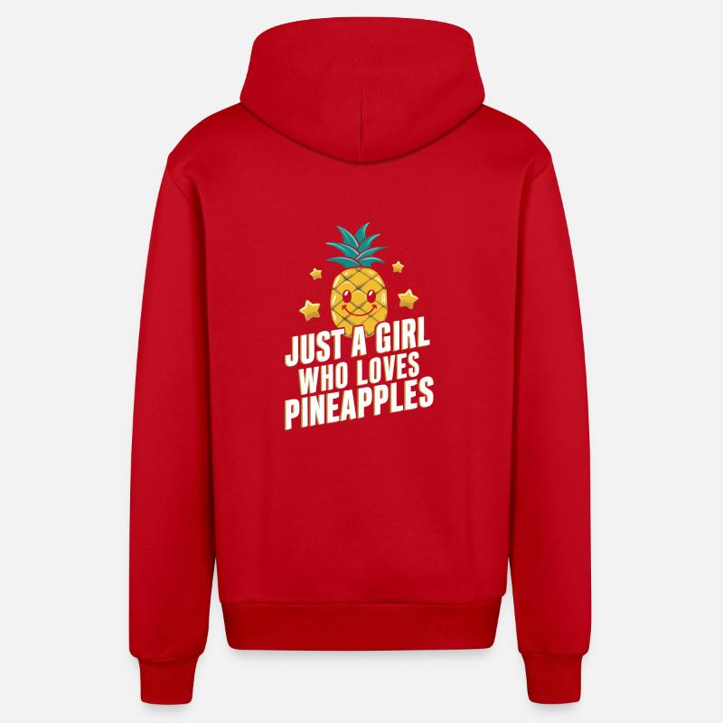 Ananas Fruit tropical hawaïen - Veste à capuche bio décontractée fabriquée en UE - rouge