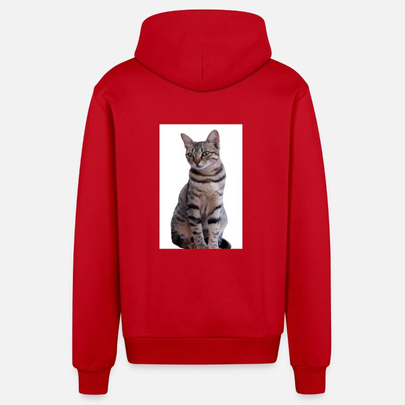 Chat chat noir chaton - Veste à capuche bio décontractée fabriquée en UE - rouge