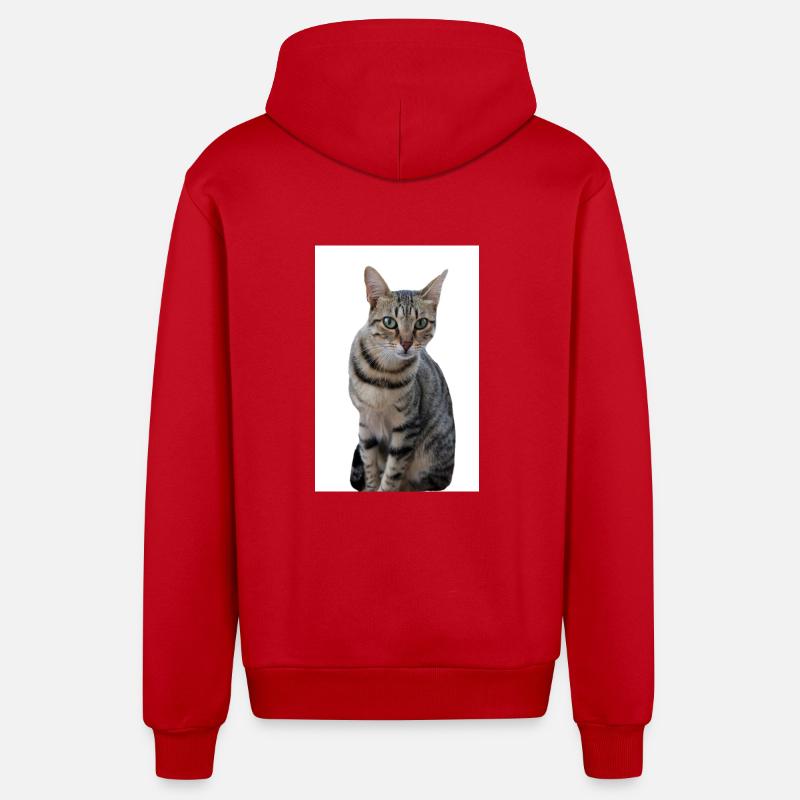 Chat chat noir chaton - Veste à capuche bio décontractée fabriquée en UE - rouge