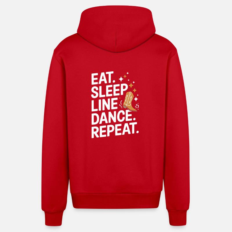Danse en ligne Danseurs - Veste à capuche bio décontractée fabriquée en UE - rouge