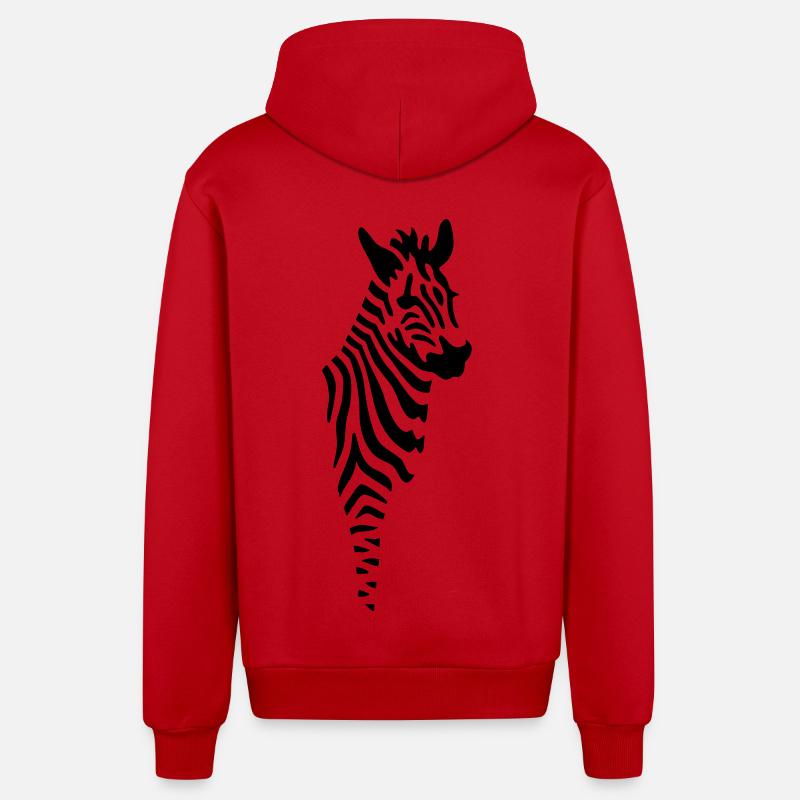 zebra - Veste à capuche bio décontractée fabriquée en UE - rouge