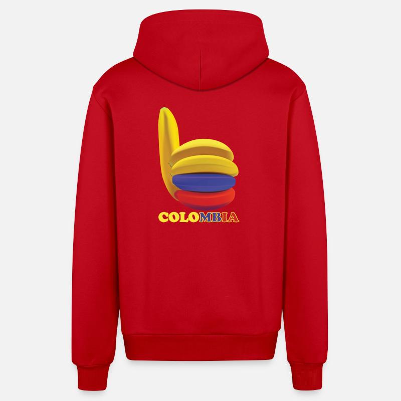 plátano banane Colombie - Veste à capuche bio décontractée fabriquée en UE - rouge