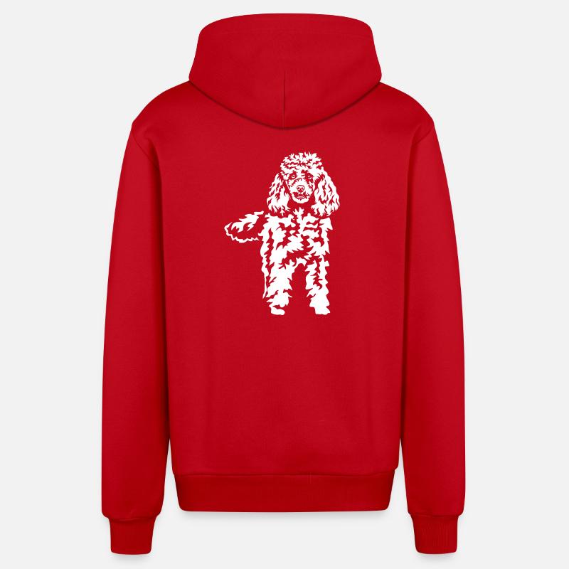 Caniche « Black Edition » - Veste à capuche bio décontractée fabriquée en UE - rouge