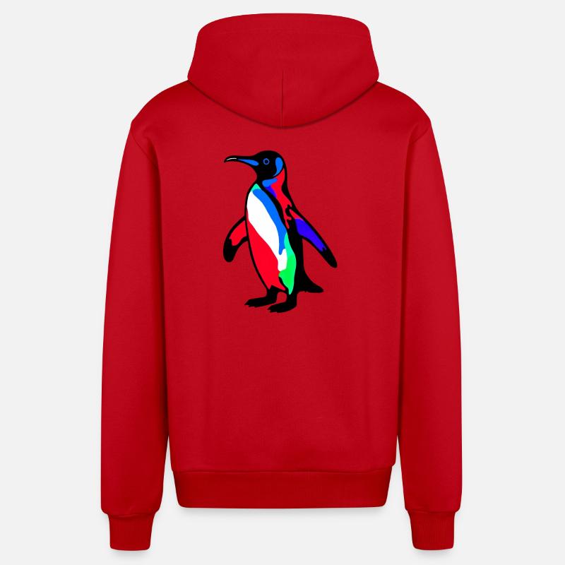 Pingouin - Veste à capuche bio décontractée fabriquée en UE - rouge