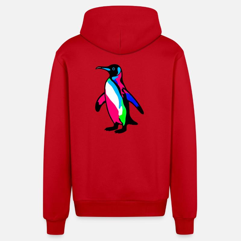 Pingouin - Veste à capuche bio décontractée fabriquée en UE - rouge