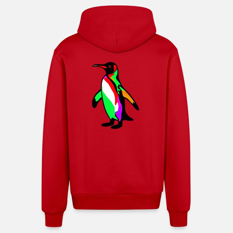 Pingouin - Veste à capuche bio décontractée fabriquée en UE - rouge