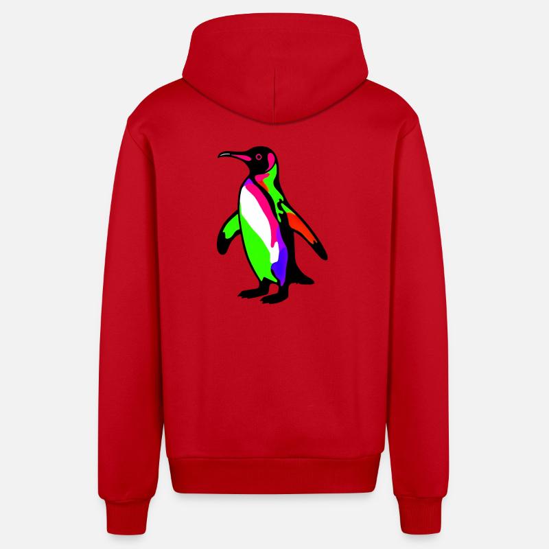 Pingouin - Veste à capuche bio décontractée fabriquée en UE - rouge