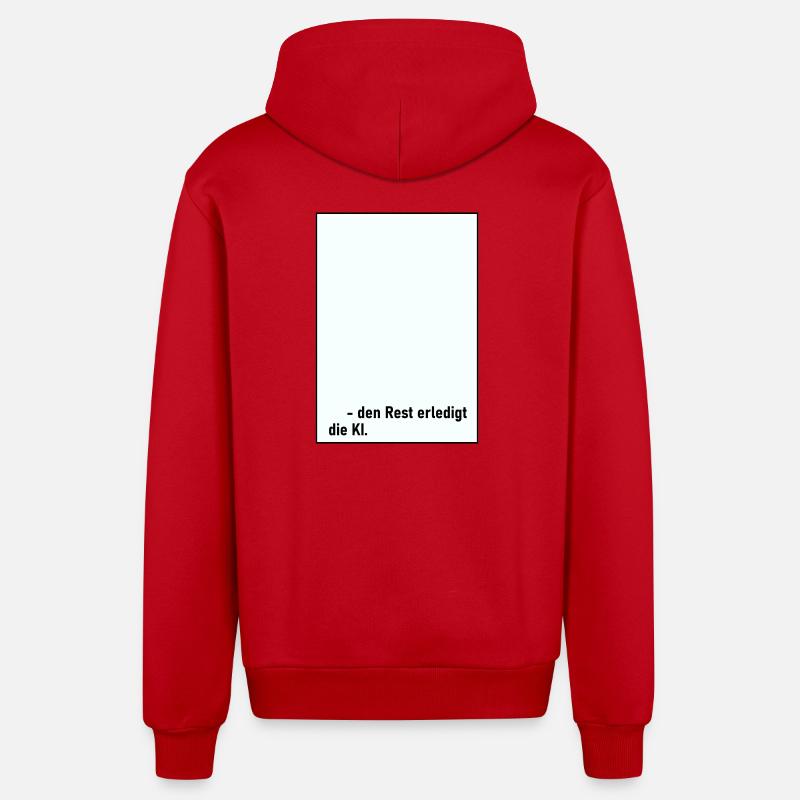 Rest AI - Veste à capuche bio décontractée fabriquée en UE - rouge