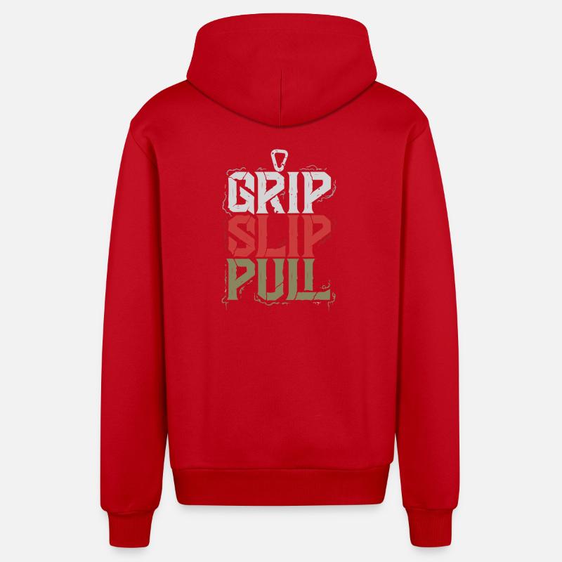 Grip Slip Pull - Veste à capuche bio décontractée fabriquée en UE - rouge