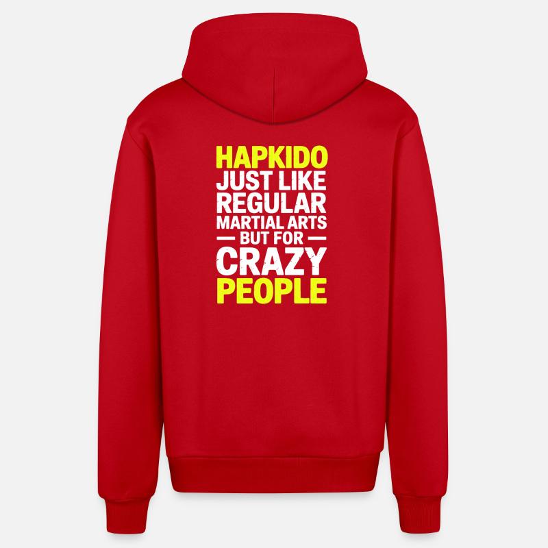 Hapkido Hap Ki Do Cadeaux - Veste à capuche bio décontractée fabriquée en UE - rouge
