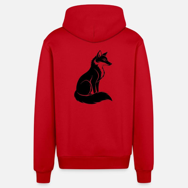 Renard - Veste à capuche bio décontractée fabriquée en UE - rouge