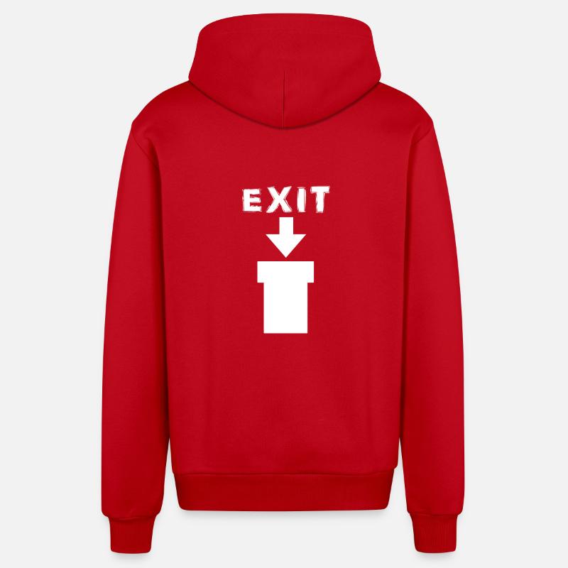 Exit Comic Retro Design - Organic Relaxed Hooded Jacket Made in EU - red