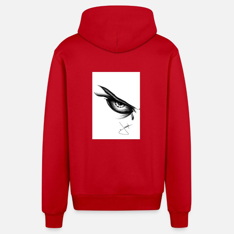 Yeux anges - Veste à capuche bio décontractée fabriquée en UE - rouge