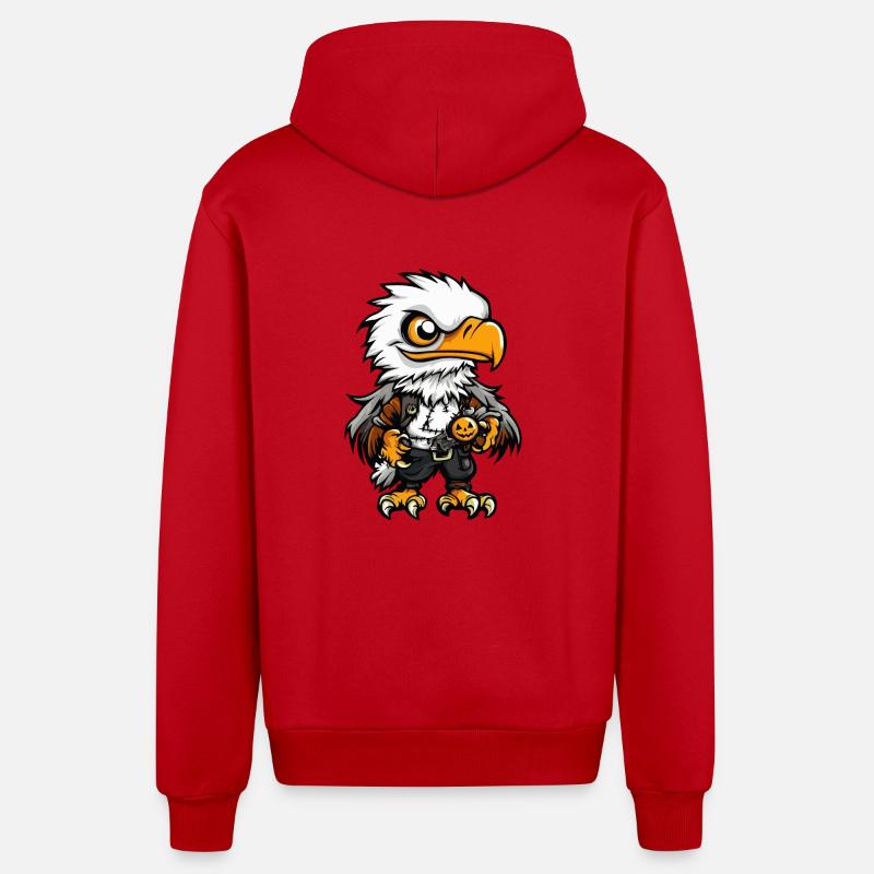 Aigle Halloween Zombie - Veste à capuche bio décontractée fabriquée en UE - rouge