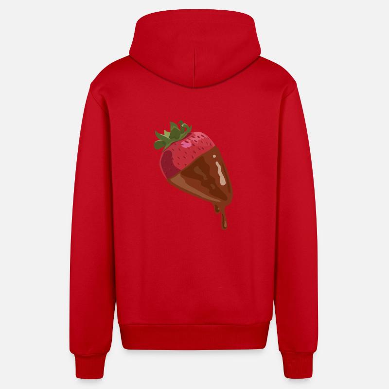 chocolate sweets candy chocolate118 - Organic Relaxed Hooded Jacket Made in EU - red