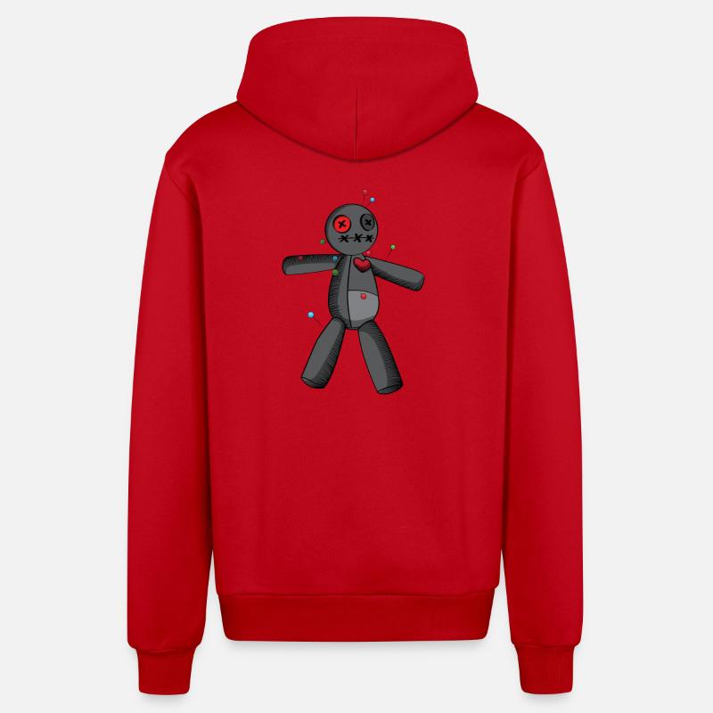 Phasmophobia Voodoo Puppe in schwarz - Organic Relaxed Kapuzenjacke Made in EU - Rot