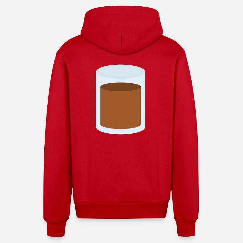 Verre à café - Veste à capuche bio décontractée fabriquée en UE - rouge