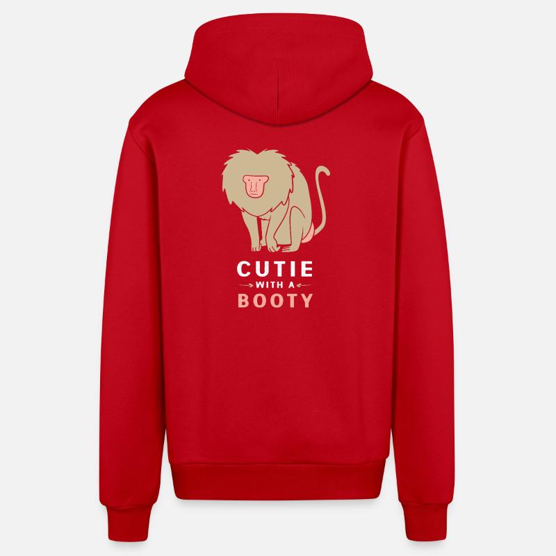 primate - Veste à capuche bio décontractée fabriquée en UE - rouge