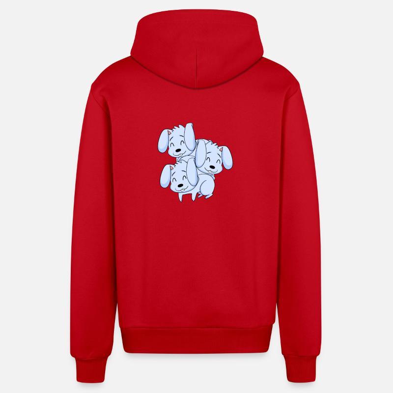 Lapins mignons - Motif de lapin - Veste à capuche bio décontractée fabriquée en UE - rouge