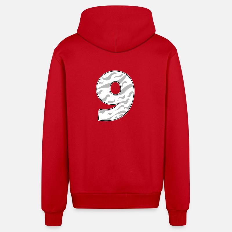 Neuf - 9 - Veste à capuche bio décontractée fabriquée en UE - rouge