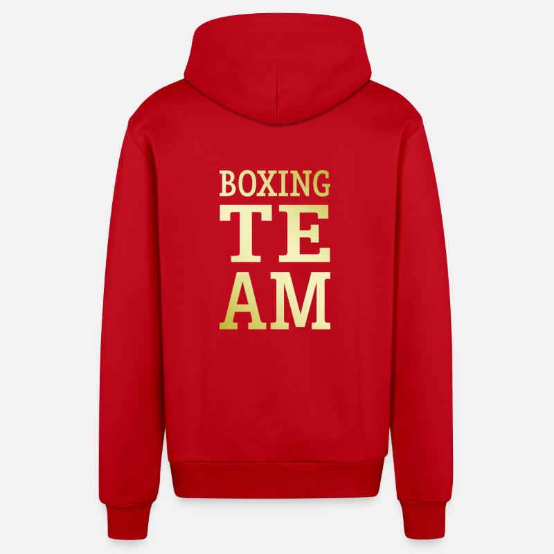 Équipe de boxe - Veste à capuche bio décontractée fabriquée en UE - rouge