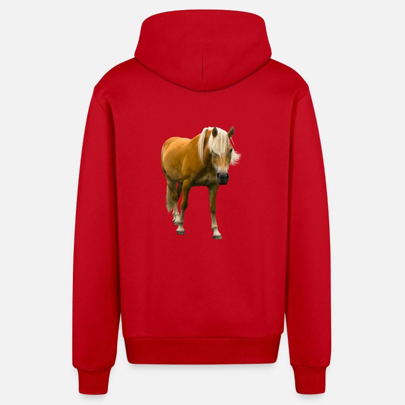 chevaux de course équitation cavalier - Veste à capuche bio décontractée fabriquée en UE - rouge