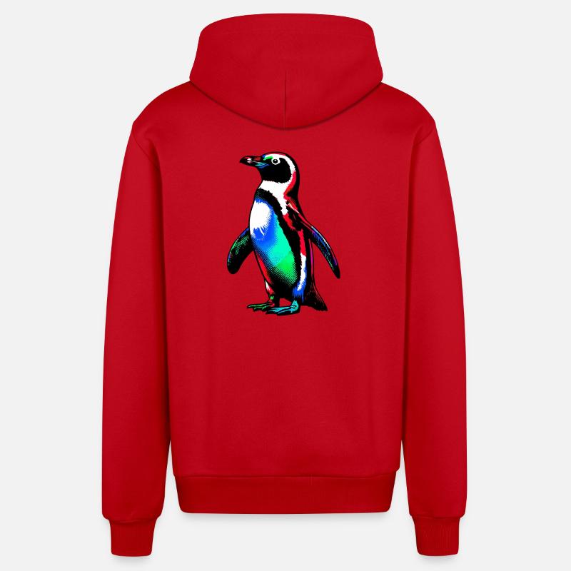 Pingouin - Veste à capuche bio décontractée fabriquée en UE - rouge