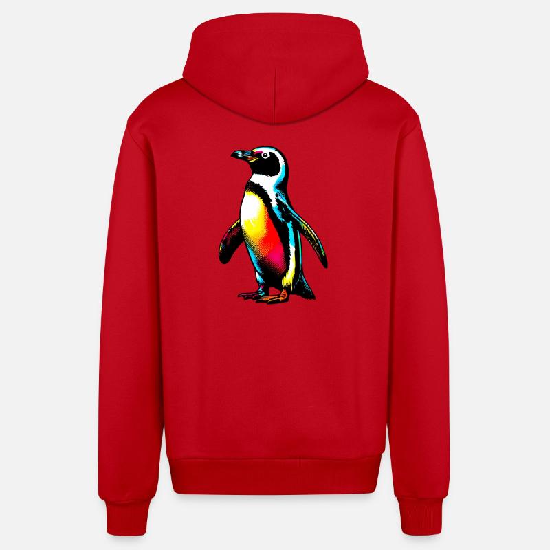 Pingouin - Veste à capuche bio décontractée fabriquée en UE - rouge