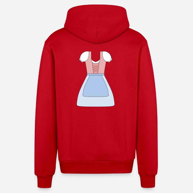 Conception de robe bavaroise traditionnelle Dirndl - Veste à capuche bio décontractée fabriquée en UE - rouge