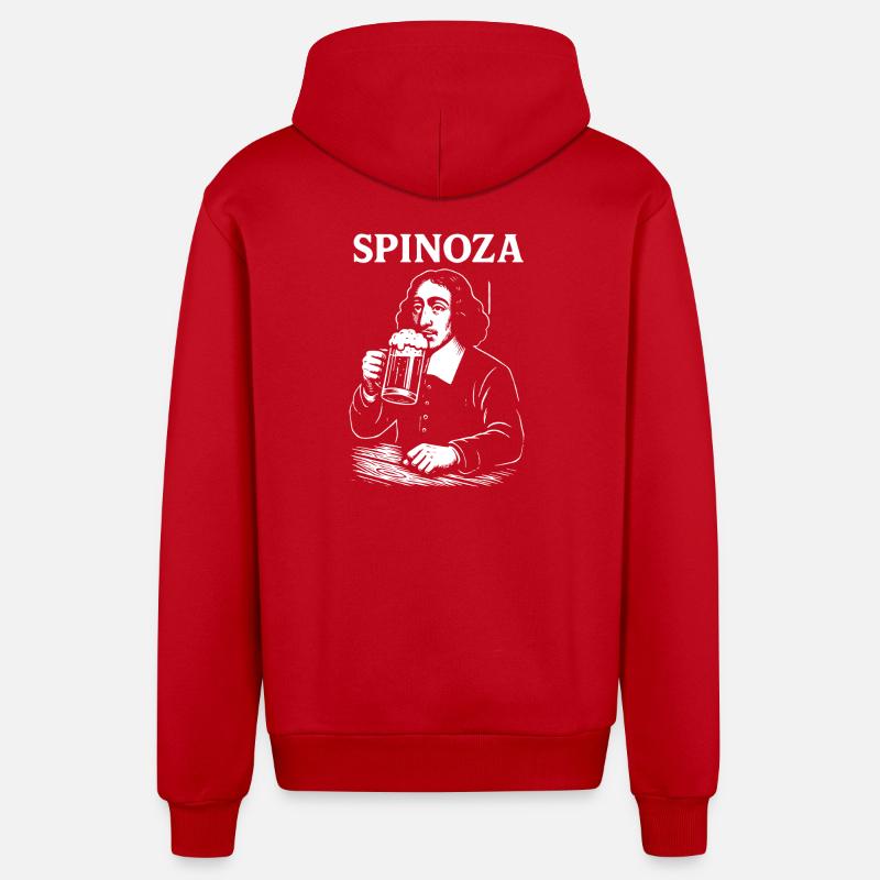 Philosophe de la bière Spinoza - Veste à capuche bio décontractée fabriquée en UE - rouge