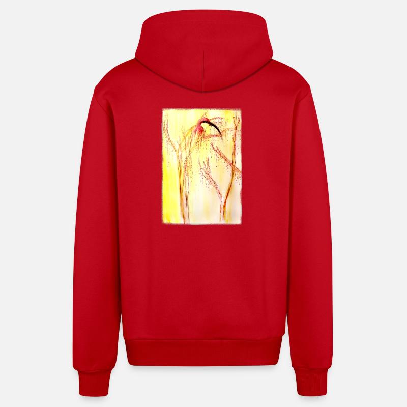  bee-eater - Organic Relaxed Hooded Jacket Made in EU - red