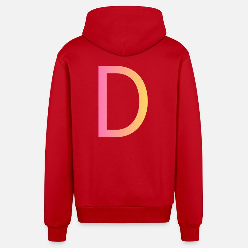 D - Veste à capuche bio décontractée fabriquée en UE - rouge