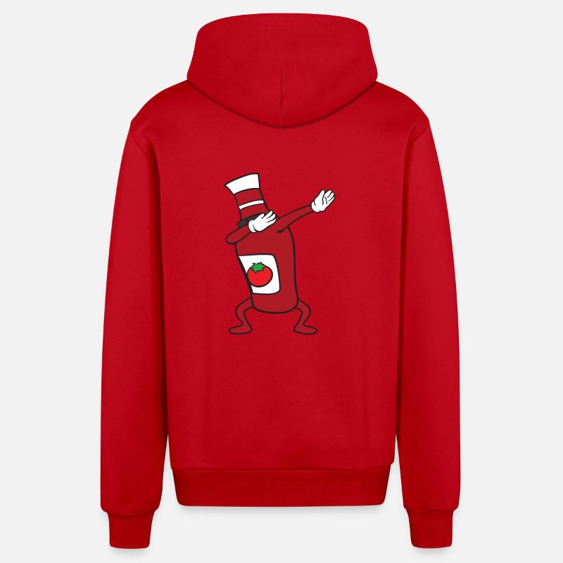 Dabbing Dab Bouteille de ketchup - Veste à capuche bio décontractée fabriquée en UE - rouge