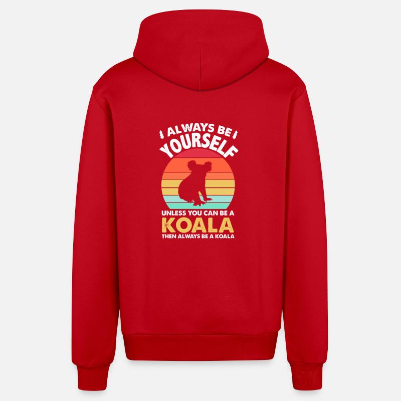 Koala - Veste à capuche bio décontractée fabriquée en UE - rouge